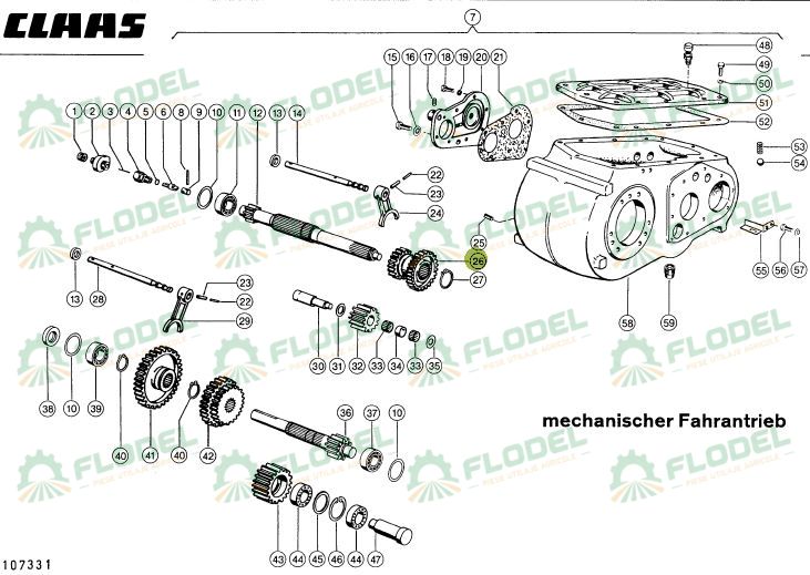 Pinion dublu cutie viteze combina CLAAS 609404 [Z33 / Z21